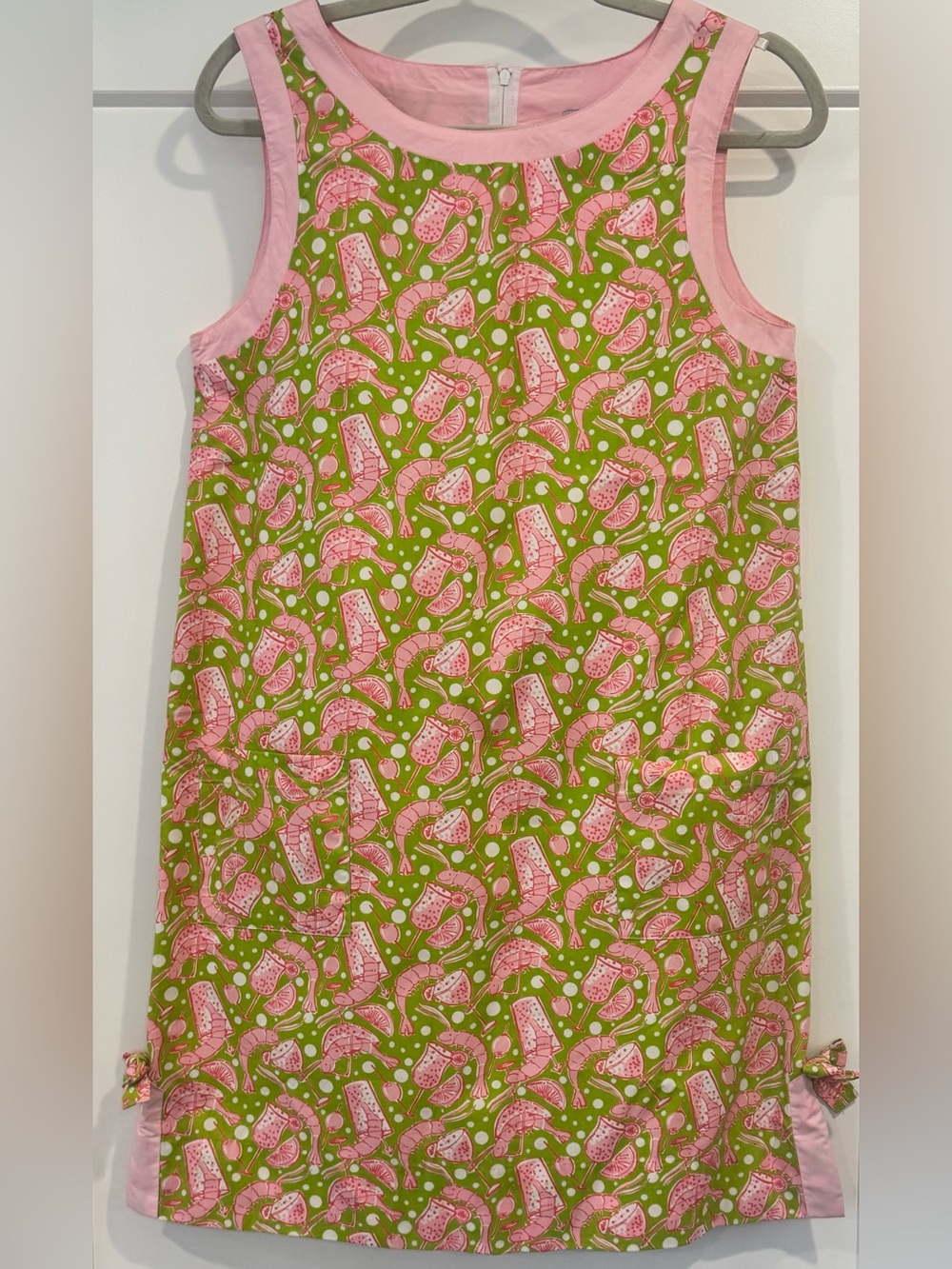 Vintage Y2K Lilly Pulitzer Shrimp Cocktail Shift Dress Size 8